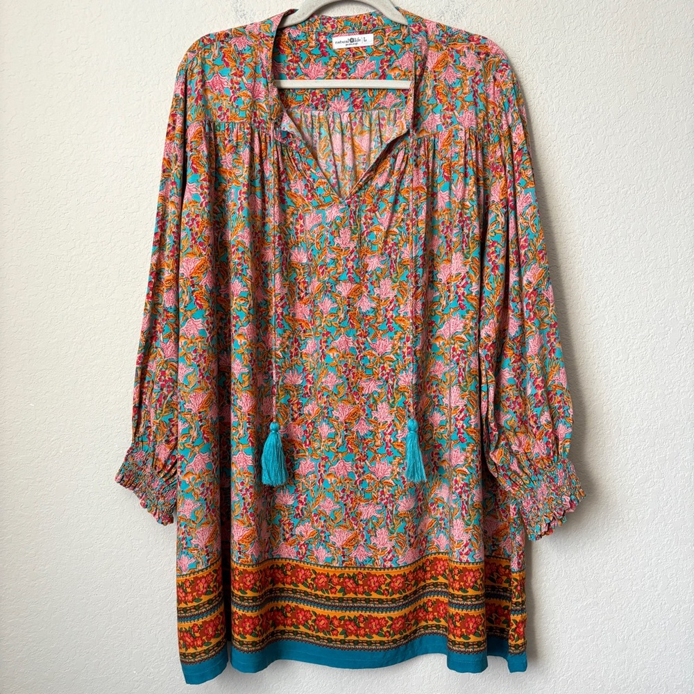 NATURAL LIFE Colorful Floral Mini Dress